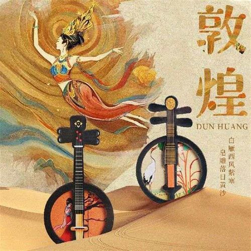 Wooden China Dunhuang magnetic refrigerator sticker ancient
