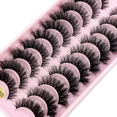 False Eyelashes Cat-Eye Fluffy Faux Mink Lashes 8D Wispy Las
