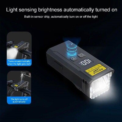 Bicycle Front Lamp with Horn Smart Light Sensor Bike