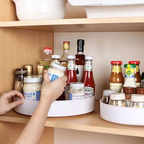 360 Degree Rotating Cabinet Organizer Kitchen Bathroom Cosme