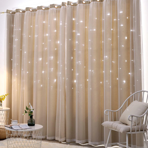 Custom Made Princess style Double Layer Blackout Star Hollow