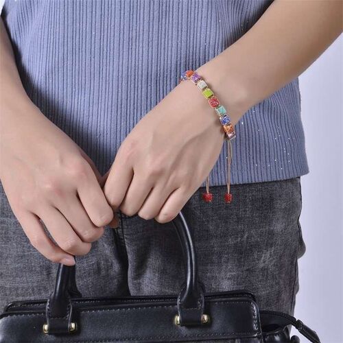 Bohemian Square Emperor Stone Brlet Braided Colorful Natural