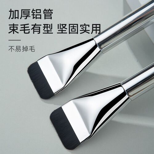 人造纤维平头化妆刷 专业多功能粉底刷 One line foundation brus