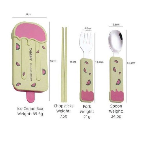 New 304 Stainless Steel Chopsticks Fork Spoon Set Reusable