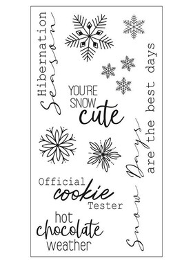 Winter Sentiments Clear Stamps Christmas Crafts Snowflake