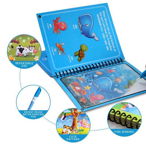 Magic Water Painting Book For Kids Baby Games Toys Montessor