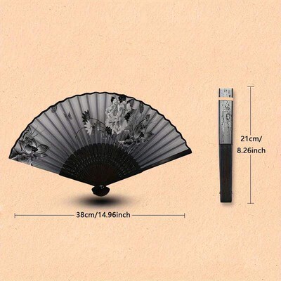 1pc-Multi-colored hand folding fan, bamboo folding fan, hand