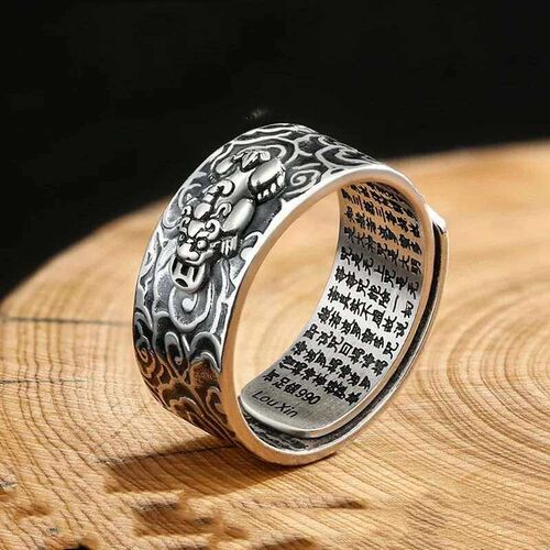 Amulet Pixiu Ring Chinese Feng Shui Bring Wealth Lucky Jewel