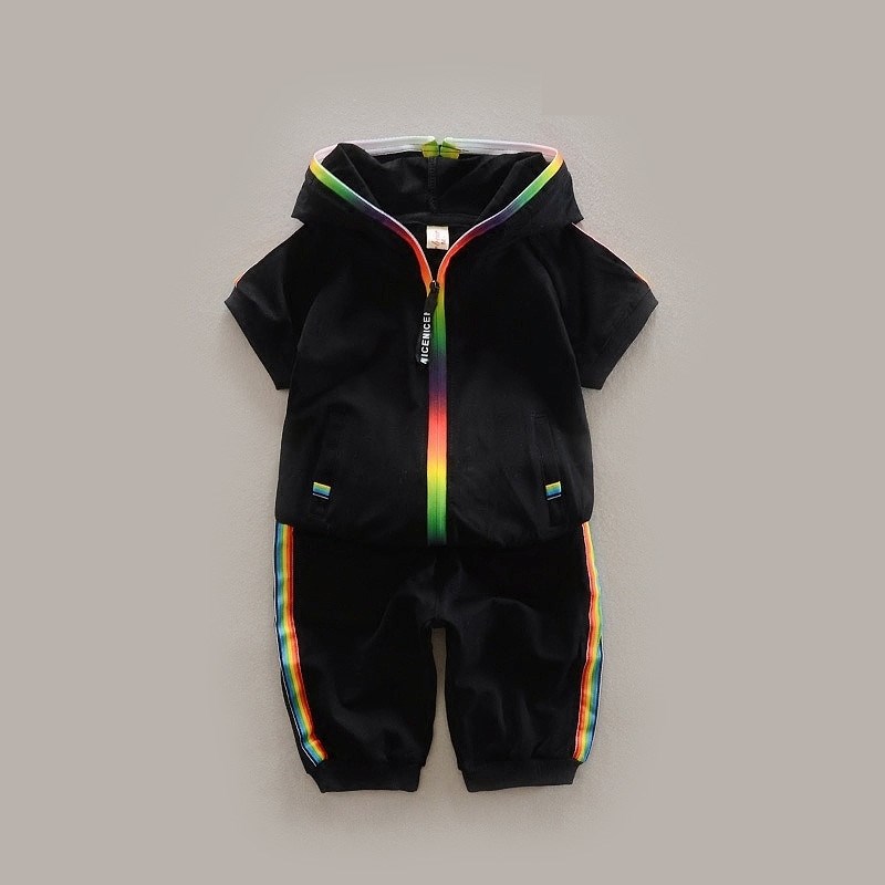 Children Summer Cotton Garment Baby Boys Girls Candy-colored图片