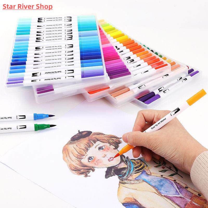 FineLiner Dual Tip Brush Art Markers Pen 12/48/72/100/120图片