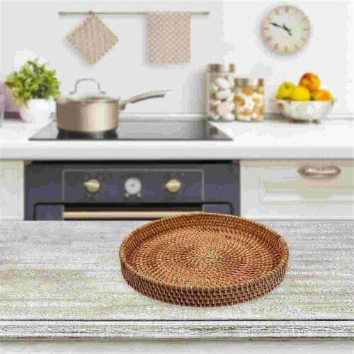 Rattan Storage Basket Fruit Accessory Elegant Serving Tray