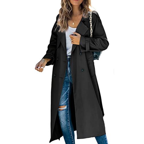 Women Winter and Autumn Solid Color Long nch Coats for