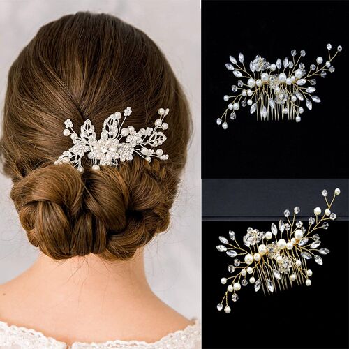 Crystal Pearl hairpin Hair Vine Tiaras Head piece Hair Comb