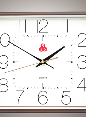 三五牌钟表挂钟客厅家用时钟挂墙静音石英钟餐厅方形挂钟时尚创意