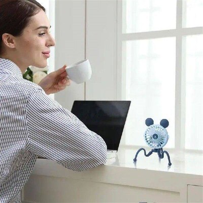 Rechargeable Crib Fan Octopus Design Flexible Tripod Clip