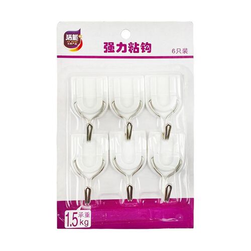 6pcs wall hooks shelf adhesive storage strong hang.1