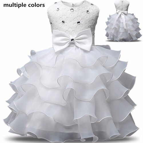 Summer Flower Girl Dress Kids Floral Cake Dresses Wedding Ev