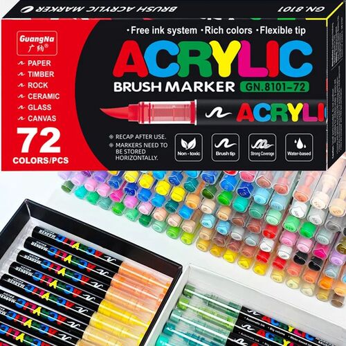 120 Colors Acrylic Paint Pens Markers Brush Tip Paint Marker