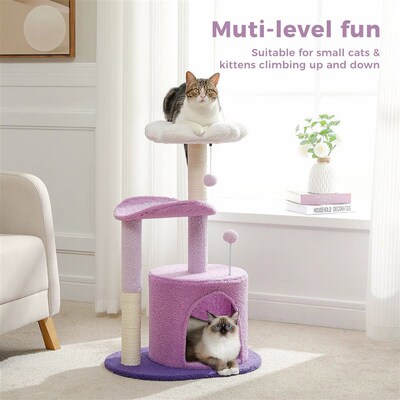 Flower Cat Tree for Indoor Cats, Small Cat Tower with Sisal