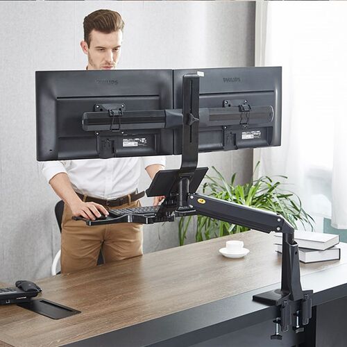 NB FC24-2A Gas Spring 19-24 inch Dual Screen Desktop Monitor