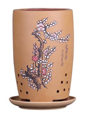 花盆紫高档景精品创意陶瓷托盘兰花盆多肉绿QLN萝盆砂室内盆栽特