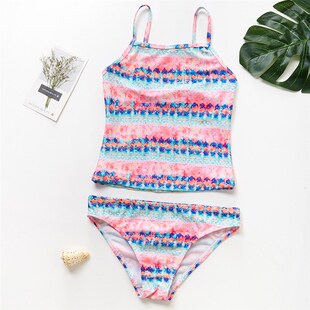 8~14Year Girls Swimsuit New  Baby Girl Tankini set High qual