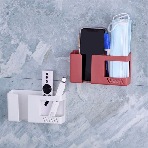 Double Layer Wall Mounted Organizer Box Punch Free TV Remote