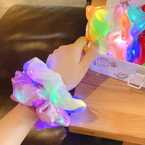 Hair Scrunchies Led Flash Hair Rope Light Modes Scrunchies S