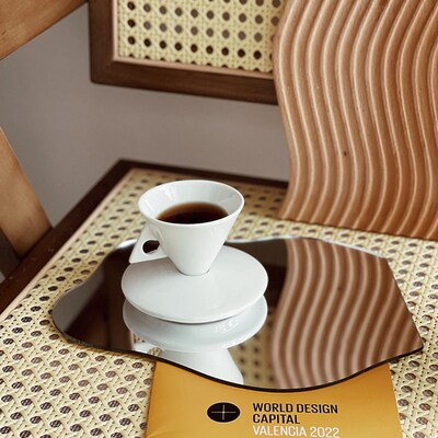 ffee Cup Retro Ins Style Bone China Triangular ne Cup Retro