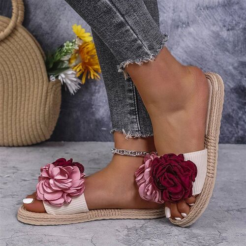 Womens Fashionable Multi-Color Large Flower Student