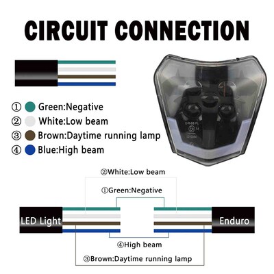 Motorcycle Headlight LED Enduro for KTM EXC XC SX MX XC 125