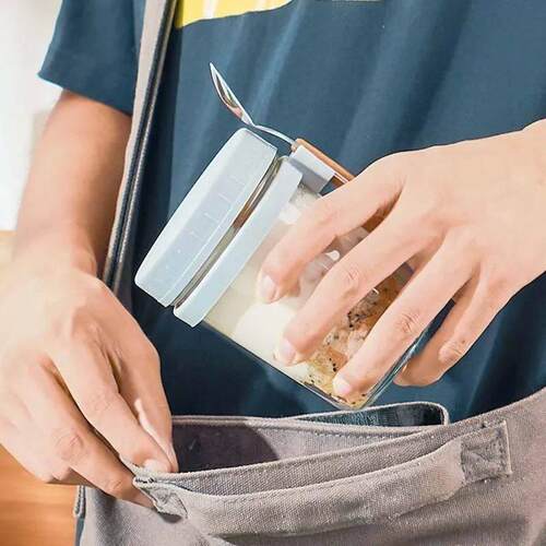 Overnight Oats Container with Lid and Spoon Portable Breakfa