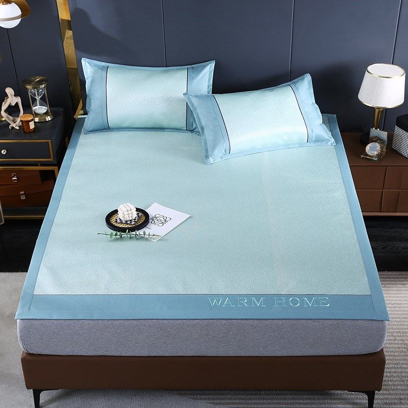 夏季冰丝凉席三件可水洗折叠单人学生宿舍草席家用202新款藤席,床上用品,冰丝席,淘宝优惠券,粉丝福利购,淘宝优惠卷