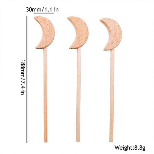 2PC Beech Wooden Star Toy Diy Baby Magic Wands Toys Five-poi