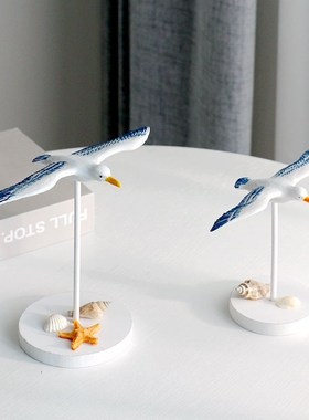 地中海飞鸟摆件海鸥摆设样板房电视柜玄关摆台装饰品开放格工艺品