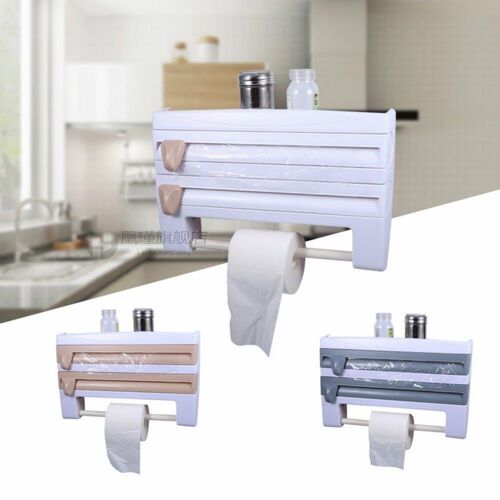 Kitchen Roll Dispenser Cling Film Tin F Towel Holder Rack Wa