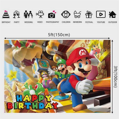 Mario Big Movie Birthday Banner Mario Birthday Background