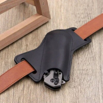 1pcs Leather Anti-scratch Storage Sheath Folding Flick Knife