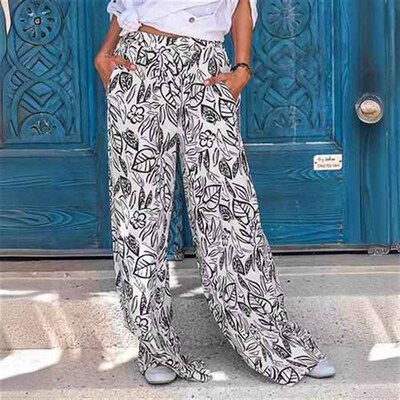 wear outer for pants casual pockets slanted pants wide-leg