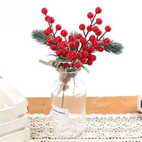 50pcs New Year Flower Artificial Red Berries Fruit Fortune