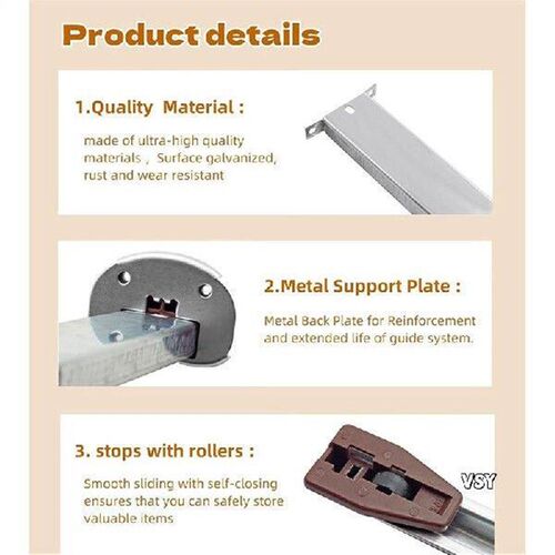 4X Metal Drawer Slide For Various Dressers And Nightstands,