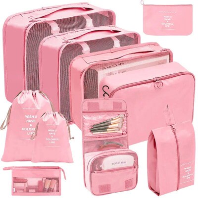 7/8/9/10 Pcs Set Travel Organizer Storage Bags Suitcase Pack