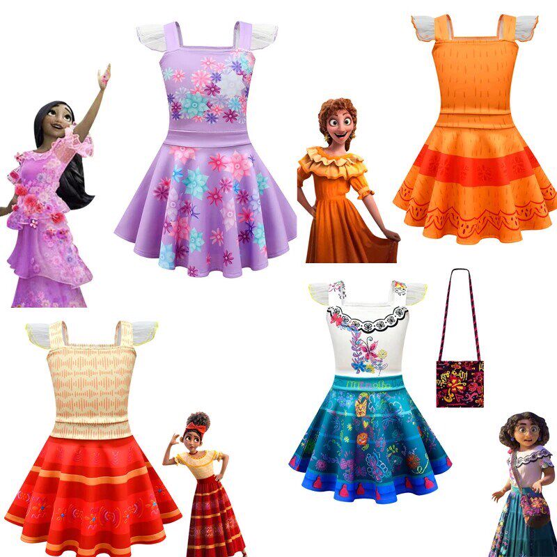 Baby Girls Cartoon Encanto Mirabel Isabel Summer Princess Dr - 实物图