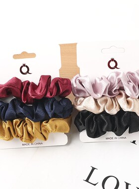 3/5/Pcs Silk Scrunchies Print Leopard Scrunchie Set Elastic