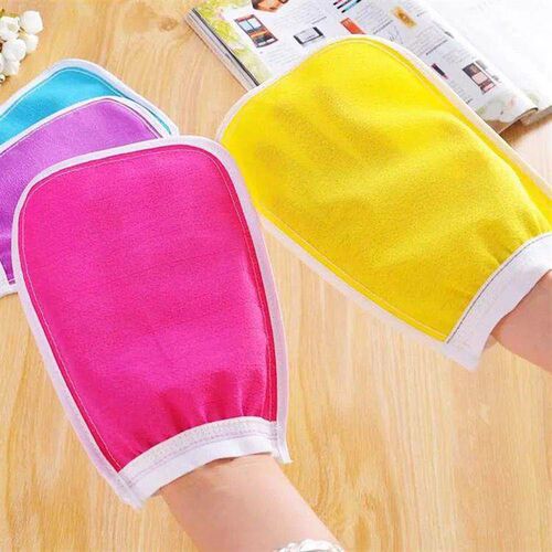 Double-sided bath towel, double-sided exfoliating bath glove
