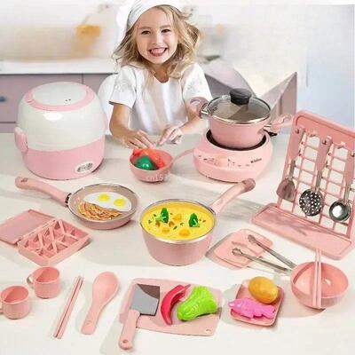 Funny Kitchen Toys Girl  Can Cook  Mini Kitchen Items Real C
