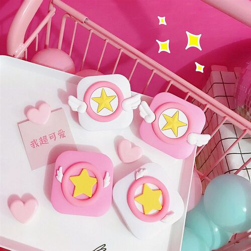 Mini Square Contact Lens Case Cartoon Star Sakura Wings Stor