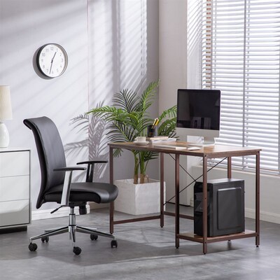 Desk Side Table Industrial Style Three Layers Table Black Wa