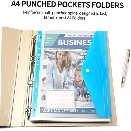 A4 Size Plastic File Folders Wallets Colorful Document Files