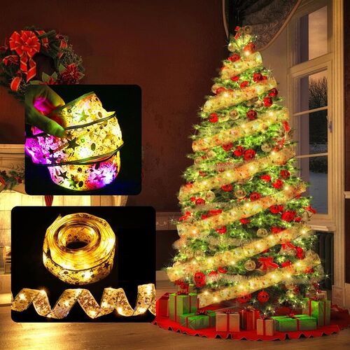 Ribbon Fairy Light Christmas Decoration Christmas Tree Ornam